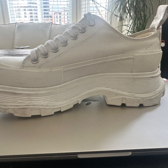 Alexander McQueen's Women's Tread Slick Lace Up Sneakers in White - Picture 3 of 8